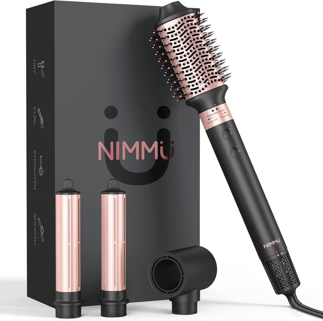 Nimmu Hair Dryer Brush with 120,000 RPM High-Speed Negative Ionic Blow Dryer Brush Fast Drying, Multi Hair Styler Curlers, Professional Hot Air Styler for Curling Volumizing Straightening Styling