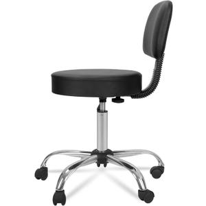 ZenStyle Height Adjustable Swivel Salon Stool Spa Drafting Salon Tattoo Work Office Massage Stools with Backrest,Black