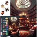 Jigsaw Puzzles 1000 Pieces - 1000 Piece Puzzle for Adults, Antique Library with Wooden Bookshelves & Vintage Books, Adult Puzzles 1000 Pieces, 27.5x19.7 in