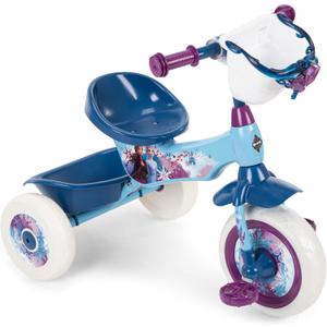 Huffy Disney Frozen 2 Girl's Trike, Ideal for Ages 3+, Anna, Elsa, and Olaf, Storage Bins for Snacks or Toys, Sturdy and Durable, Safe for Toddlers, 10 Inch