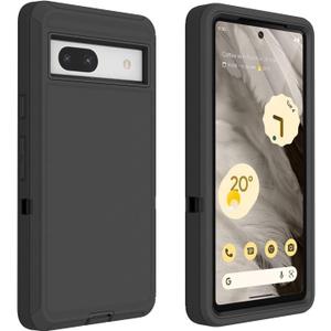 for Google Pixel 8A Case, Soft TPU Hard PC Heavy Duty Protective Case Shockproof Dustproof 3 in 1 Phone Cover for Google Pixel 8A Black