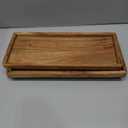 NIRMAN Acacia Wood Rectangular Wooden Platters for Home Decor, Food, Vegetables, Fruit, Charcuterie, Appetizer Serving Tray (13" x 5.5" x 0.75") (Set of 3)
