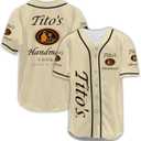 Baseball Jerseys Shirts for Men Women Whiskey Shirts Baseball Jersey (Beige, L)