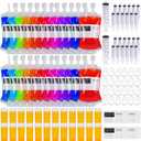 74Pcs Halloween Blood Bag for Drinks Reusable Blood Bags Drink Pouches Blood IV Bags Pill Candy Bottles Jelly Syringe for Halloween Masquerade Nurse Zombie Vampire Party Supplies Decoration