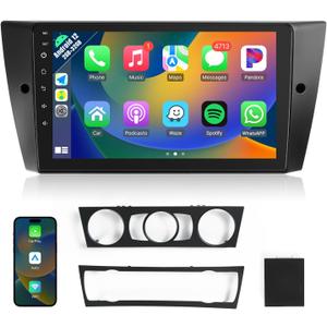 Naifay Car Radio for BMW 3 Series 325i 328i 335i 2005-2011 (E90/E91/E92/E93), 9inch Touch Screen for BMW Car Stereo with Carplay/Android Auto/Bluetooth/FM/GPS/WiFi/Split Screen