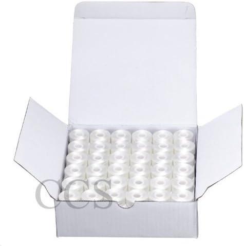 144 Sideless White Prewound Bobbins for Most Home Embroidery Machine
