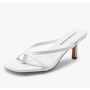 DREAM PAIRS Heels for Women Flip Flops Kitten Low Heels Open Square Toe Thong Heeled Sandals, Sexy Fashion Comfort Shoes for Party Casual Slides / Size 6