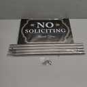 Kichwit No Soliciting Sign with Extra Long Stainless Steel Stakes, 35.3"/3ft Total Height No Soliciting Aluminum Sign for Yard, Hardware Included