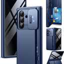 TONGATE Wallet for Z Fold 7 Case with Privacy Screen Protector, [4-Card Holder][Anti Spy] Built-in Large Stand & Slide Camera Cover Z7 Shockproof Phone Case for Samsung Galaxy Z Fold 7 2025 8", Blue