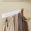 SONGMICS Wall-Mounted Coat Rack, Hook Rack, 5 Dual Metal Hooks, for Coats, Bags, Keys, in The Entryway, Bedroom, Living Room, White ULHR235W01