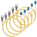 5 Pack LC to ST Fiber Patch Cable, LC/UPC-ST/UPC Single Mode Duplex 9/125um LSZH Fiber Jumper Cord- 1M(3.28Ft)