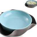 Plastic Pistachio Bowl with Shell Storage, Double Dish Snack Bowl Serving Dish Nut Bowls Storage for Sunflower Seed Peanut Cherries Edamame Fruits Candy, Birthday Gifts Choice, Gray