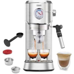 Gevi Espresso Expresso Machine 20 Bar with Auto Milk Frother, Professional Espresso Maker with Steam Wand, Compact Stainless Steel Cappuccino & Latte Machine, Gift for Coffee Lover, Home Baristas