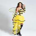 Bumble Bee Costume for Women Girl w Head Piece Funny Animal Fancy Dress Halloween Costumes Party Cosplay Dress (Bumble Bee Costume, XXL), XX-Large (Yellow, XXL)