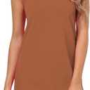 Hiverlay Women Tank Dress UPF 50+ Sleeveless Lightweight Casual Summer Dress (Brown, M)