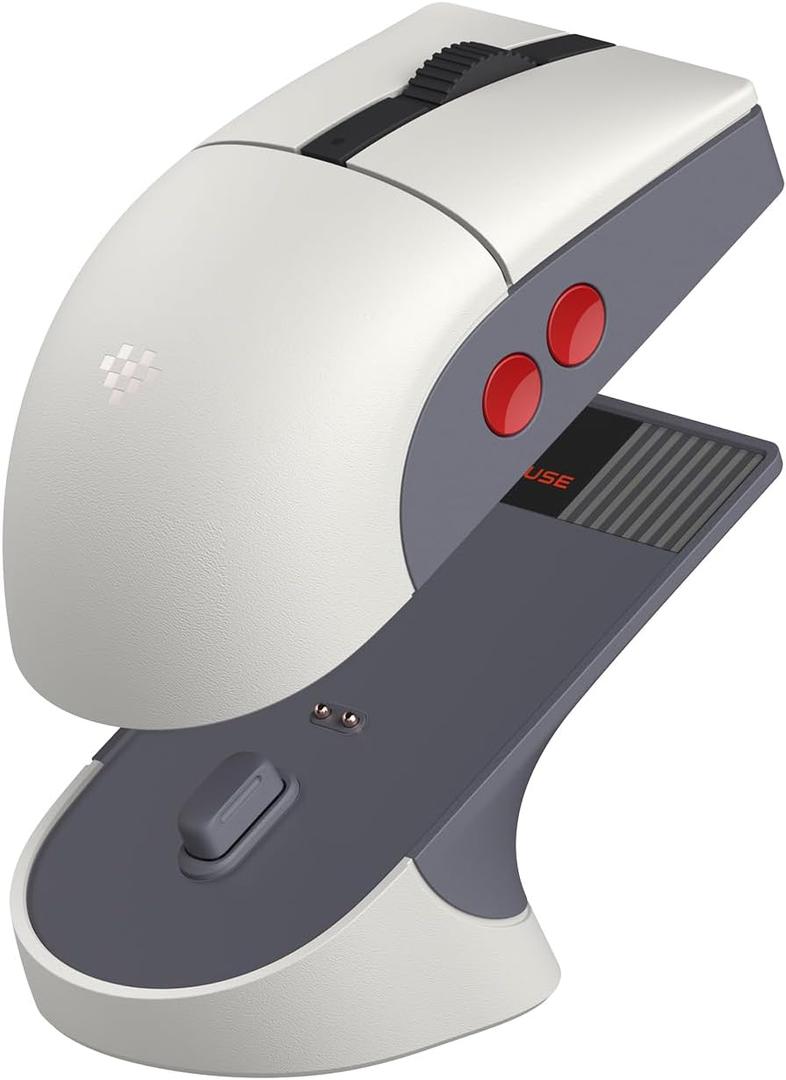 8Bitdo Retro R8 Mouse with Charging Dock, PAW 3395 Optical Sensor DPI 26K, 4K Polling Rate, Programmable Buttons, Kailh Sword GM X Micro Switches, Ambidextrous - N Edition