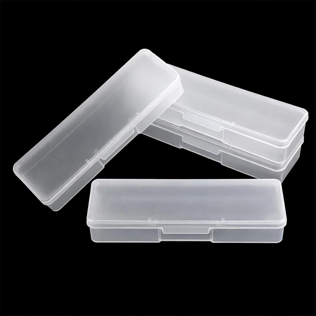 4 PCS Transparent Storage Boxes for Nail Tool, Plastic Nails Storages Manicures Tool Boxs Personal Nails Boxs Storages Case Nail Implement Storage Box Personal Box for Manicure Pedicure Kit