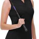Women's Sleeveless Golf Polo Shirts Collared V Neck Tank Tops Moisture Wicking Tennis Workout Clothes Quick Dry (Black, XXL)