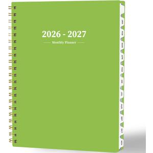 2 x Ymumuda 2026 Planner-2 Year Monthly Planner 2026-2027, JAN.2026 - DEC.2027, 8.5" x 11", 26-27 Monthly Calendar,Large Planner with Spiral Bound, 24 Months Perfect for School OfficeSchedule (H-Grass Green)