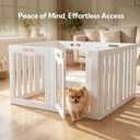 Soulbond Clear Acrylic Dog Playpen Indoor, Non-Slip,Tool-Free Assembly, External Door Lock Play Pen for Puppies and Small Dogs (24 Inch, White, 8 Panel)
