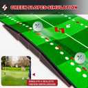 SAPLIZE Golf Putting Mat, Visible Trajectory Tracing, Multiple Training Modes, with Putting Alignment Mirror and Adjustable Green Slopes, Putting Green Matt for Indoors and Outdoors, Compact