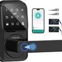Smart Door Lock with Handle - Keyless Entry Door Lock for Front Door, Touchscreen Keypad Door Knob Lever Lock, Fingerprint Door Handle Lock, Auto Lock, App Control, Easy Installation