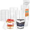 Emporio Kitchen 5oz Plastic Dessert Cups with Lids and Spoons - Appetizer Cups for Pudding, Parfait, Ice Cream, and Cocktails, BPA-Free, Clear Reusable Serving Cups, Elegant Design, Pack of 50
