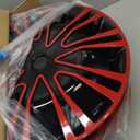 Hubcap Wheel Cover Replacement R16 Hub Caps Universal-Fit Steel Wheel Rim Cover ABS Material Exterior Accessories for Car Truck SUV -Set of 416-inchRed-Black