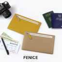 FENICE Multi-Purpose Vegan PU Leather Travel Pouch Travel Organizer with Contrast Color Design Zipper Closure (WHITE-PINK)