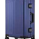 Premium Aluminum Carry On Luggage 20”, Metal Shell Zipperless Suitcase with Spinner & Removable Wheels, Airline-Approved Size 22"x14"x8.3", 9 lbs, Includes 2 Spare Wheels & TSA Lock (Blue)