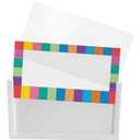 Really Good Stuff Basket and Bin Label Holders with Labels - 12 Pack - Storage for Classroom Organization - Plastic Label Clip & Holder for Baskets - Clear and Durable