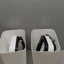 2 Pack 2.7 Gal Bathroom Trash Can with Lid, Automatic Trash Can Small Smart Garbage Can Touchless, Slim Motion Sensor Waterproof Plastic Trash Bins for Bedroom Office Kitchen Toilet (White)