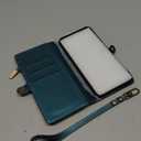 Defencase Compatible with iPhone 11 Pro Max Case Wallet with RFID Blocking Card Holder for Women Men, PU Leather Magnetic Snap Flip Zipper Strap Wallet Phone Case Fit for iPhone 11 Pro Max, Blue Green