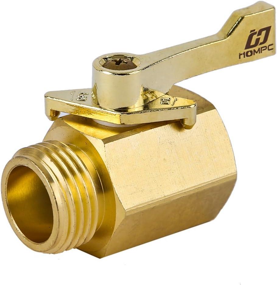 HQMPC Super Heavy Duty 3/4" Brass Shut Off Valve Garden Hose Shut Off Valve Garden Hose Connector (1 Set)