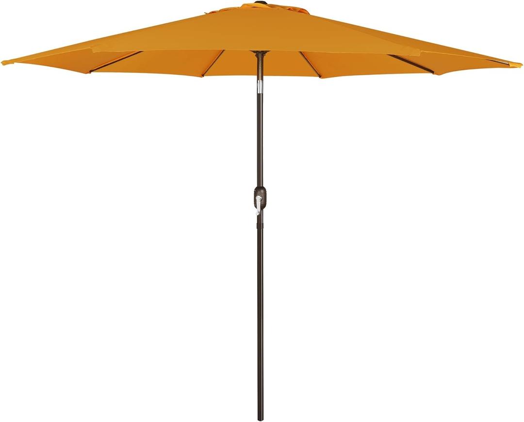 Blissun 9' Outdoor Patio Umbrella, Outdoor Table Umbrella, Yard Umbrella, Market Umbrella with 8 Sturdy Ribs, Push Button Tilt and Crank