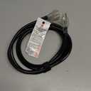 12awg 10 FT Heavy Duty Outdoor Extension Cord Waterproof with Lighted End,Black 12 Gauge Extension Cord Flexible and Cold Resistant 3 Prong Grounded Plug,15Amp 1875W SJTW ETL Listed