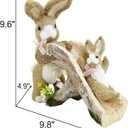 Naturevibe 9.6 Inches Sisal Easter Bunny Decor with Slide,Straw Easter Decorations Bunny Figurine Mom and Baby as Spring Home Decor,Table Centerpieces, Holiday Mantel Decorations or Springtime Gifts