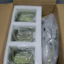 Modern Floor Lamps for Living Room, Glass Standing Lamp with Green Shade, Dimmable Ribbed Glass 3 Lights Floor Lamps, Mid Century Tall Lamp for Bedroom, 3 Bulbs Included