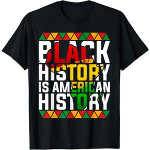 Black History is American History Patriotic African American T-Shirt Small, Black