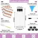 Janisfirst 48Pcs 8 oz Empty Plastic Juice Bottles with Caps,Reusable Clear Homemade Water Bottles Containers with Black Tamper Evident Caps for Juicing, Smoothie, Milk,Drinking and Other Beverages