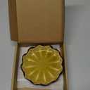 Ceramic Spoon Rest for Stove Top, Flower Cute Spoon Rest for Kitchen Counter, Cooking Spoon Holder for Kitchen Counter, Utensil Rest Spatula Rest Ladle Holder Tong Rest, 1 PC (Crack Deco, Fall yellow)