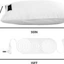 Grounding Pillowcase with Grounding Cord, Grounding Pillowcase Queen Contains Silver Fibers, Conductive Cotton Grounding Pillow Case, Improve Sleep, Relieve Pain (20x30IN, White)