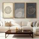Anyzal Neutral Abstract Tree Ring Wall Art Black Beige Gray Wood Stump Wall Decor Modern Minimalist Tree Spiral Art Prints for Living Room Bedroom Dining Room 16x24 Inch 3 Pieces