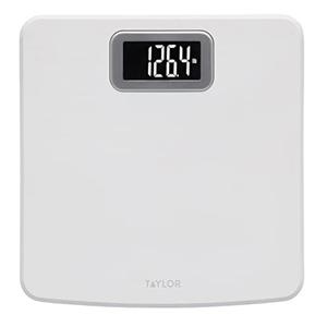 Taylor Digital Scale for Body Weight, High 400 LB Capacity, Easy to Read Readout Display with Silver Bezel Accent, Durable Platform, White (1 Count (Pack of 1))