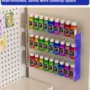 2Pack 3 Tier Display Rack, Clear Paint Rack Wall-Mount (No Drill), Acrylic Craft Paint Storage Organizer, Miniature Holder for 2oz Bottle, Nail Polish Organizer, Badges, Mini Figures (2)