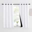 NICETOWN Cortina 100% opaca de 54 pulgadas de largo, tratamiento de ventana completamente opaca, con aislamiento trmico para ventanas pequeas (blanco, 1 unidad, 46 pulgadas de ancho cada panel)