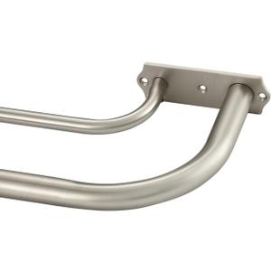 Double Curtain Rods, 28-48 Inch, Brushed Nickel, Metal, Wall Mounted, Room Darkening, Curtain Rod