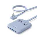 Anker Nano Charging Station(67W Max), 6-in-1 Power Strip for iPhone 16/15, MacBook, with Flat Plug and 5ft Thin Undetachable Extension Cord,2 AC&2 USB A&2 USB-C, for Home&Office