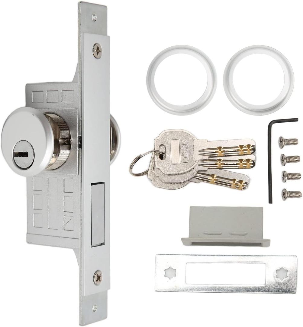 Mortise Lock, Front Door Security Lock Storefront Door Mortise Lock, Glass Framed Central Door Lock Commercial Door Deadbolts and Cylinder Combo with 3 Keys