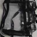 Paxiland Clear Bag for Stadium Events 12x6x12, Clear Tote Bag with Reinforced Strap, Transparent Bag for Sports Concert (Black)